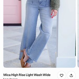 Mica Light Blue High Rise Wide Leg Jeans